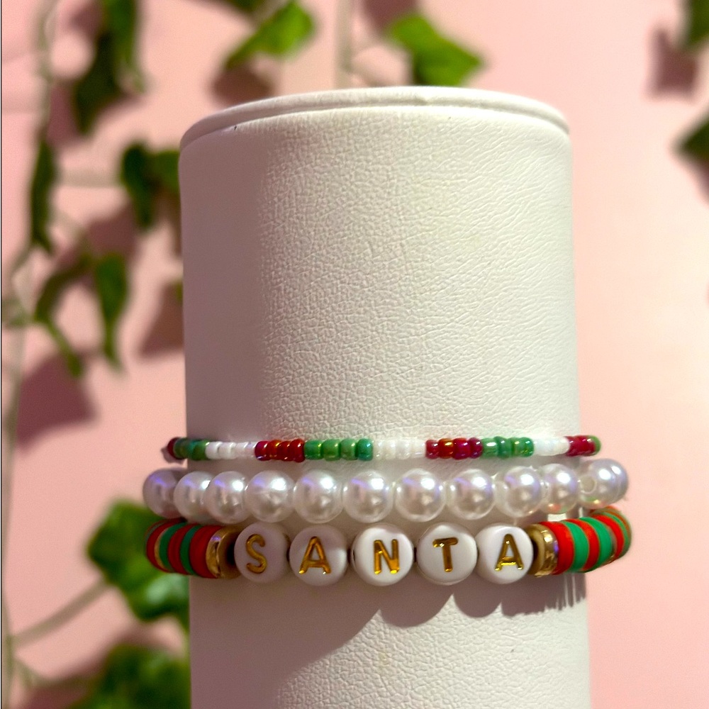 Beaded Beauty- Christmas Set of Bracelets 3x